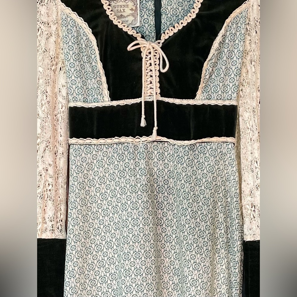 Gunne Sax Maxi Cotton Dress Vintage 1970's